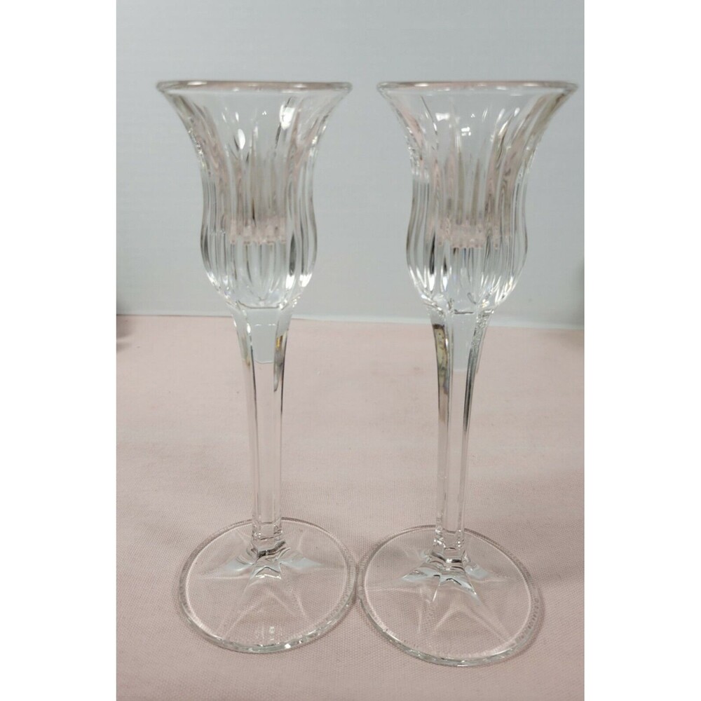 Mikasa Crystal “Icicles” Candlestick Holders - 8” Pair